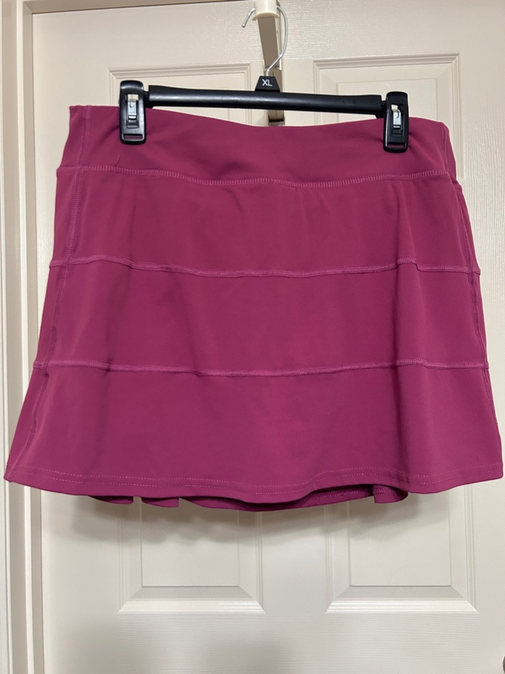 Realessentials Circle Skort in Raspberry with Tiered Seams Soft Stretchy 2XL